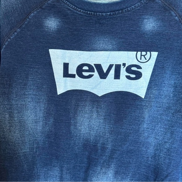 Levi's Denim Sweatshirt Blue Logo Long Sleeve women's XL - Picture 5 of 7